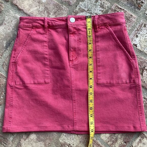 Loft Rose Colored Denim Mini Skirt Size 4 - Picture 6 of 9